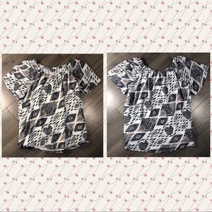 VINCE CAMUTO ABSTRACT PATTERN BLOUSE SIZE SMALL